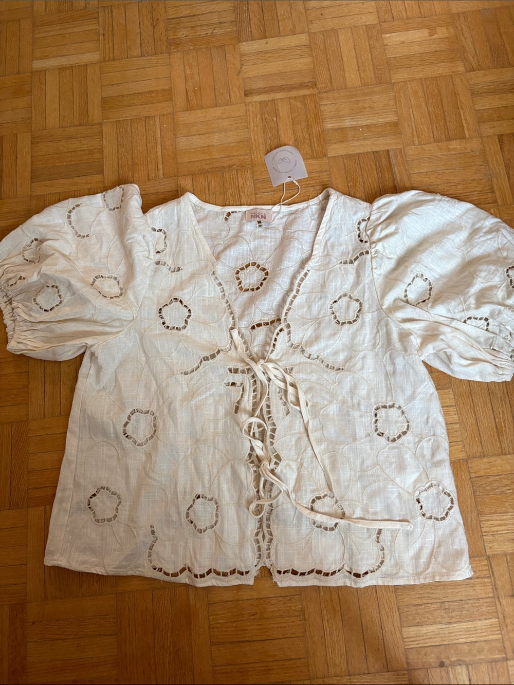 nekane  NKN Eyelet Tie-Front Women’s Top